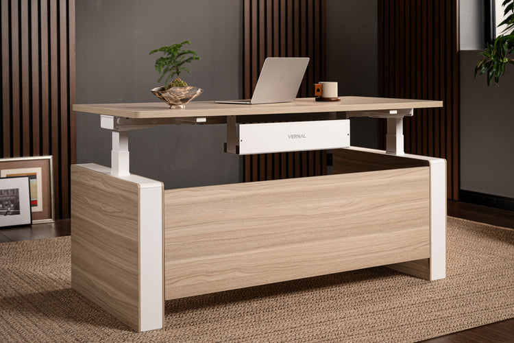 Light Walnut Vernal Executive Standing Desk-without panel-3