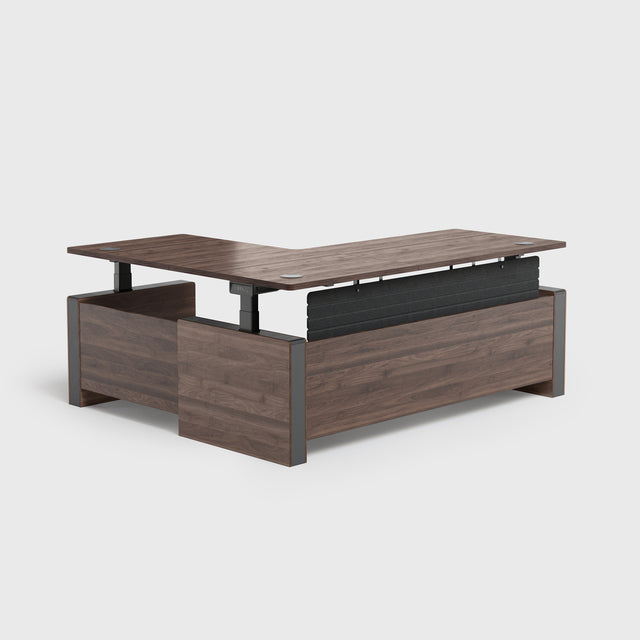 The executive Ergonomic standing desk with Privacy Panels features integrated privacy panels to define your space, reduce distractions, and create a clean, professional appearance.
Ideal for executive offices or shared workspaces, the best standing desk adds visual structure while delivering premium ergonomic benefits, making it a top-tier stand up desk for professionals who demand style and function.
