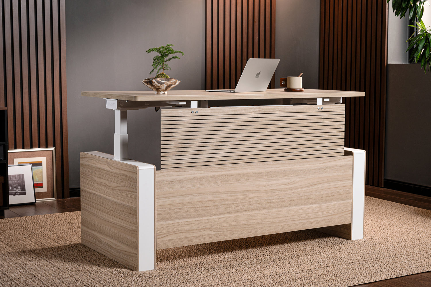 Light Walnut Vernal Executive Standing Desk-with panel-4