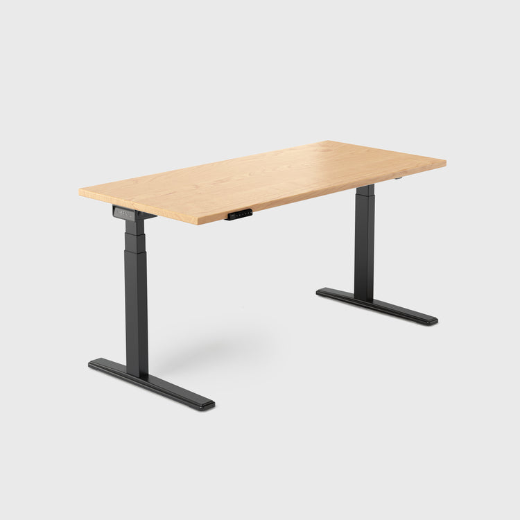 Vernal Core3 Maple Solid Hardwood Standing Desk with Black Frame