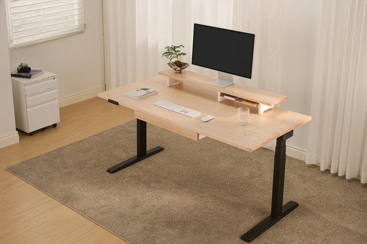 Vernal Core3 Solid Hardwood Standing Desk with Maple Desktop and Black Frame