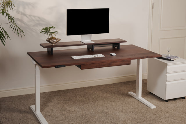 Crafted with premium North American hardwood, the solid wood standing desk brings natural beauty and long-term durability to any workspace, reflecting the craftsmanship you’d expect from the best stand up desks on the market.
Its timeless design and reinforced build make it a top choice for users seeking both longevity and luxury in a sit stand desk, placing it among the best standing desks in its category.