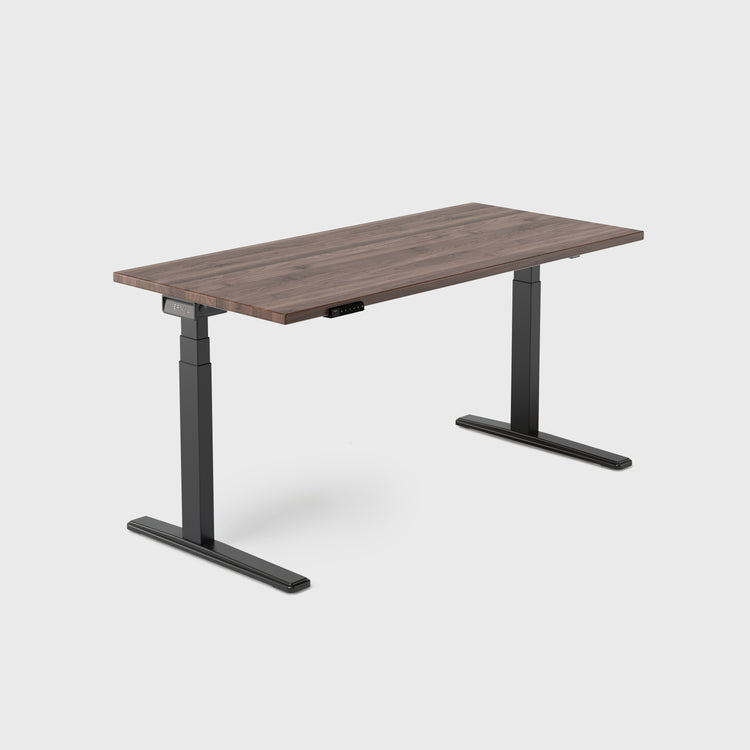 Vernal Core3 Walnut Solid Hardwood Standing Desk with Black Frame