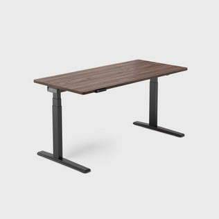 Vernal Walnut Standing Desk with Black Frame Core3
