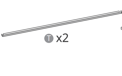 Part T - Crossbar - Black - LHL Side Cabinet (for your previous order)