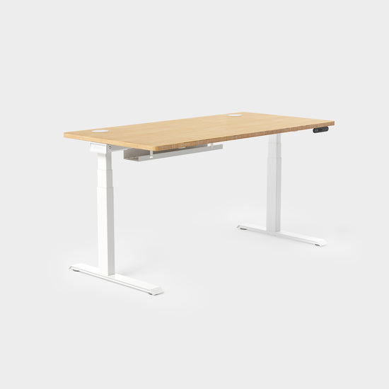 Vernal Standing Desks - Natural Bamboo/White